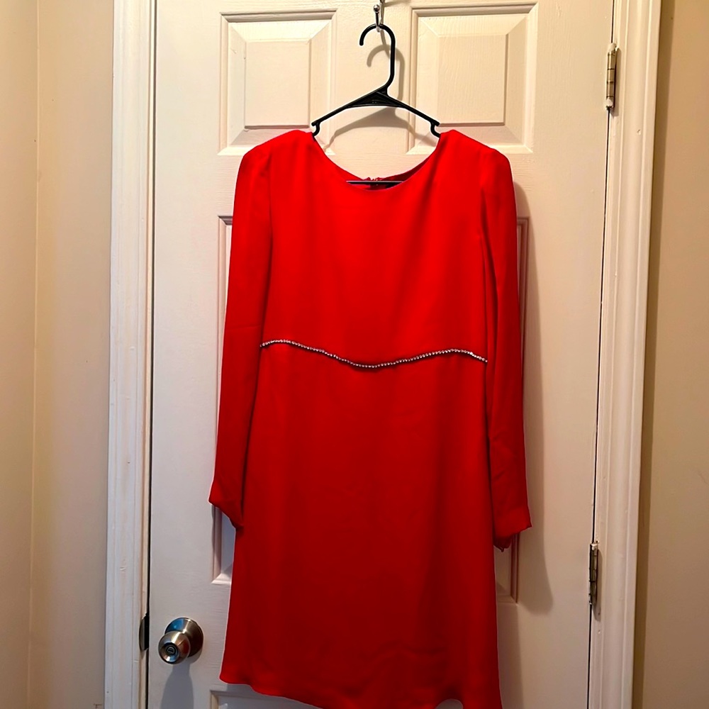 Ellen Tracy Red Silk Dress